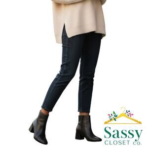 A New Day Black Ankle Fall Booties Women’s Size 8.5 RN#17730 Faux Leather EUC